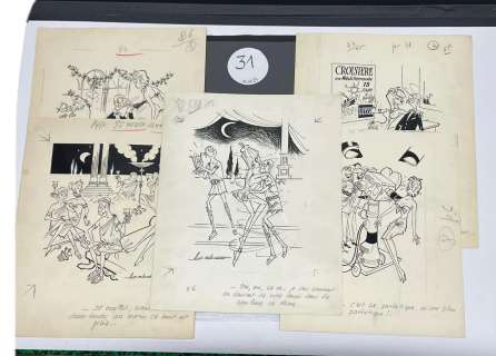 A.G. BADERT. « Les petites femmes de Paris ». 5 planches. Encre de… | misc / divers