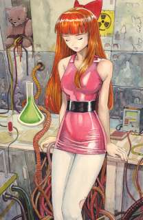 Esau And Isaac Escorza - Blossom From the Powerpuff Girls As a Sexy Adult Painted Art - Signed