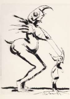 Clive Barker (British, b. 1940) Nourishment, 1993 Ink on paper 24 x 18 inches (61.0 x 45.7 cm) (sheet) Signed lower ...