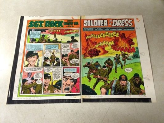 SGT ROCK #393 ORIGINAL comic ART color guide 2 PAGE SPLASH TITLE WAR EASY CO | eBay US (Buy It Now)