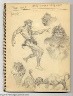 Frank Frazetta - 20 Page Sketchbook of Original Art (circa 1952). This is a Frank Frazetta spiral bound - | Heritage