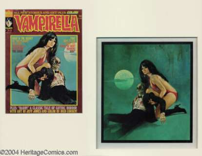 Enrich - Vampirella #32 Cover Original Art (Warren, 1974). Enrich’s scene of Vampi cradling the plague-ridden - | Heritage