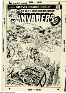 John Romita Sr. - The Invaders #1 Cover Original Art (Marvel, 1975). In the darkest days of the Second World - | Heritage