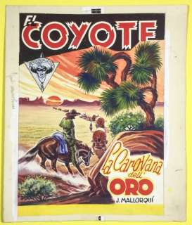 Canale, Antonio | Original drawing for the cover  - El Coyote  - "La carovana dell’oro"  - (1951) | Catawiki