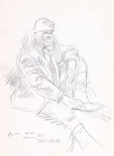 Derib | Buddy Longway, illustration au crayon gras sur… | Millon