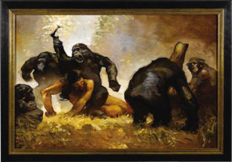 Jeffrey Jones - "Tarzan and the Dum Dum" Painting Original Art (1997). Tarzan paintings by Jeffrey Jones - | Heritage