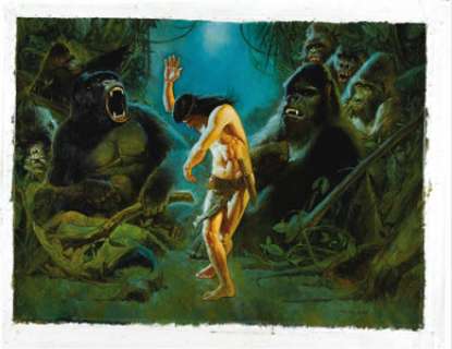 Manuel Sanjulian - "Tarzan at the Dum-Dum" Painting Original Art (undated).  The feverish ecstasy of the - | Heritage