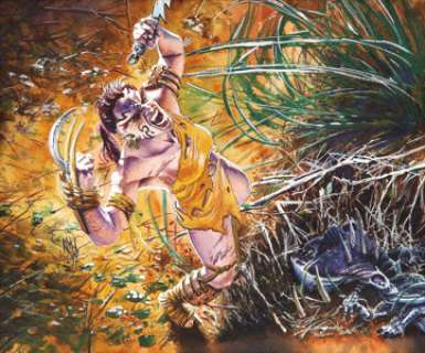 Ken Meyer Jr. - Magic: The Gathering, "Benalish Trapper (Invasion)" Card Illustration Original Art -