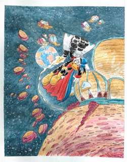 Roberta Migheli - 1 Watercolour - Paperinik - PK sui cieli di Evron - 2000 | Catawiki