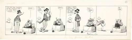George Herriman - Baron Bean Daily Comic Strip Original Art (International Feature Service, 1917). George -