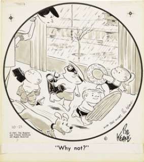 Bil Keane The Family Circus Daily Comic Strip Original Art, dated 10-21-67 (Register and Tribune Syndicate, -