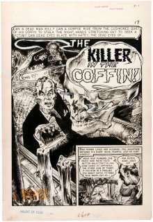 GRAHAM INGELS SIX PAGE ORIGINAL ART FOR â€œHAUNT OF FEAR THE KILLER IN THE COFFINâ€ COMPLETE STORY. | Hake’s