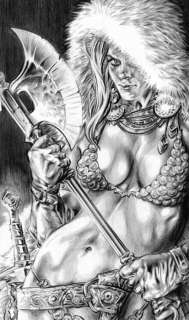 Angel Bazal Original drawing - Red Sonja - Tribute to Jay Anacleto | Catawiki