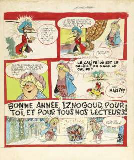 Jean Tabary | Iznogoud Exceptionnelle planche orignale Ã  la gouache et encre | Cornette de St Cyr