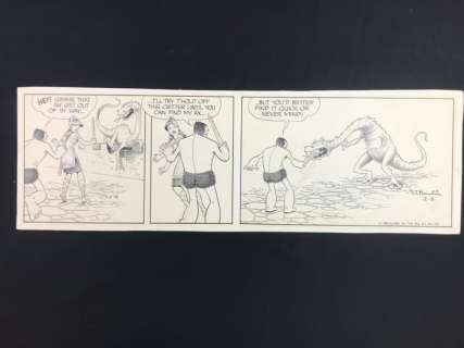 Hamlin, Vincent Trout - 1 Original page - Alley Oop - I’ll Try T’Hold Off This Critter - 1963 | Catawiki