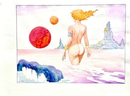 Leone Frollo - 1 Original colour drawing - Pin Up | Catawiki