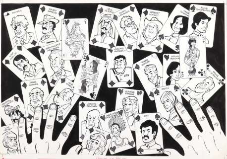 Renaud | Brelan de dames, illustration Ã  l’encre de Chine… | Millon