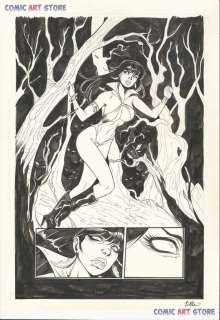 Simone Di Meo inks over Mirka Andolfo digital blue lines - VampirellaÂ Feary Tales page