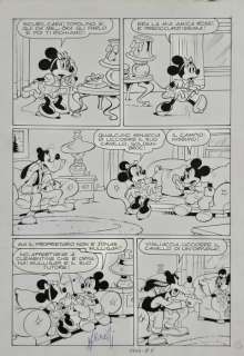 Sergio Asteriti - 1 Original page - Topolino - Tavola originale Topolino n.1344 “Topolino e la faccenda Goldenbroc” pag.9.
