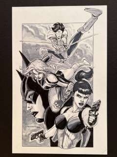 Molenaar, Romano - 1 Original drawing - Birds of Prey - All 4 Female Heroes - 2018 | Catawiki