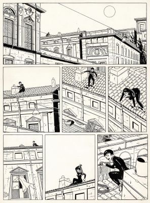 Michel Constant - Lot 328 - Mauro Caldi, La voleuse, planche originale à l’encre de chine.