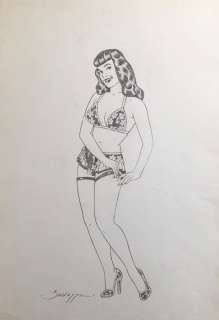 Baldazzini, Roberto - 1 Original drawing - Betty Page - 1992 | Catawiki