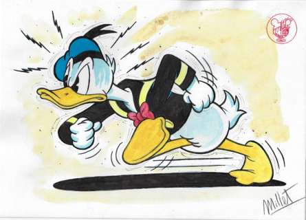 Millet - 1 Original colour drawing - Donald Duck - Vintage Style | Catawiki