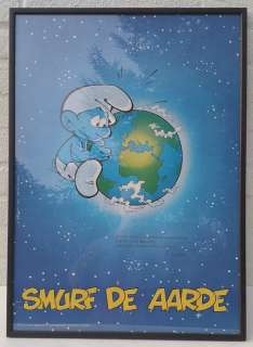 Peyo - 1 Poster - Smurf de aarde met dédicace - 1992 | Catawiki