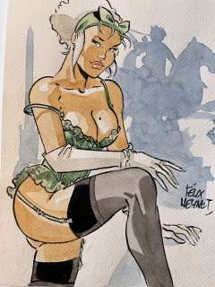 Meynet, Félix - 1 Original colour drawing - Mirabelle coquine à Paris | Catawiki