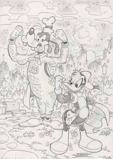 Julian Jordan - 1 Pencil drawing - Duck Avenger, Paperinik - "Stronger than You" | Catawiki