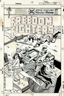 Ernie Chan - Freedom Fighters #4 Wonder Woman Bi-Centennial Battle Coverâ (1976)