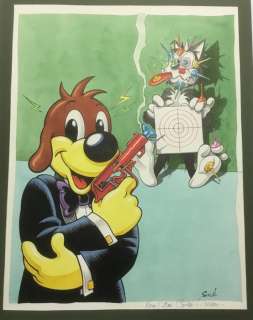 Solé, Jean - 1 Original colour drawing - Pif le chien - Pif et Hercule | Catawiki