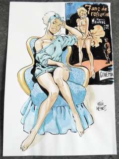 Meynet, Félix | Colored original drawing made with India ink and watercolors  - Mirabelle and Marilyn Monroe | Catawiki