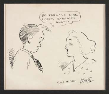 GASOLINE ALLEY CHARACTERS SKEEZIX AND NINA SPECIALTY ORIGINAL ART BY FRANK KING. 