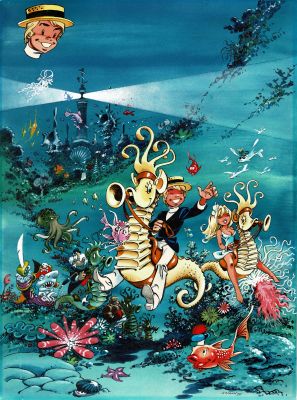 Dany | Lot 344 - Olivier Rameau, L’océan sans surface, couverture originale à la gouache, à l’encre de chine et à l’aquarelle pour cet album paru en 1987 au Lombard. | Septimus