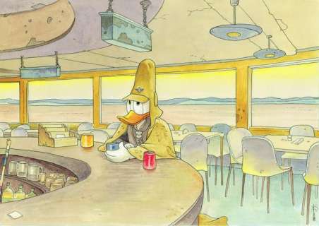 Jordi Juan Pujol - Donald Duck - Tribute to Moebius "Arzak Barvide" - Original Watercolour | Catawiki