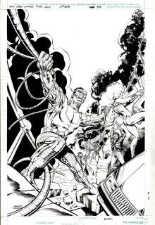 Joe Orlando, Mike Decarlo - New Teen Titans #33 Cover (Cyborg, Starfire, Jericho!) 1987