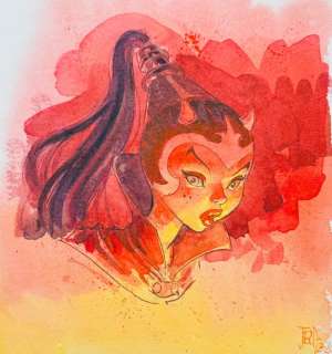 Andreae, Jean-Baptiste - 1 Original colour drawing - Red Devil Girl - 2020 | Catawiki