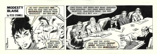 Enric Badia Romero | Modesty Blaise – Original daily strip #4381 – Two-panel strip – Romero | Origin Of Comics