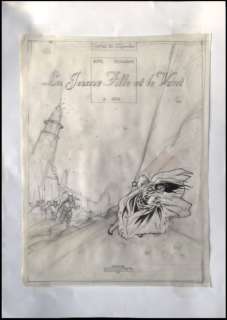 Jung - 1 Original preliminary drawing - La jeune fille et le vent - Projet de couverture | Catawiki
