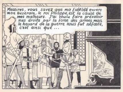 De Moor, Bob - 1 Page originale + album de luxe - De Leeuw van Vlaanderen / Le Lion de Flandre - (p.6) - 1949 | Catawiki