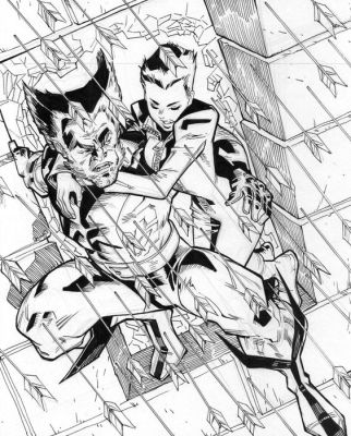 Sergi Domenech - 1 Original Ink - Wolverine & Yukio Page 4 – Hand Signed - Frank Miller Tribute | Catawiki