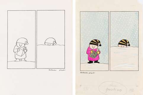 Bohdan Butenko (1931 - 2019) | Bohdan Butenko | Zaczytany, zestaw rysunek + wersja kolorowa | Desa Unicum