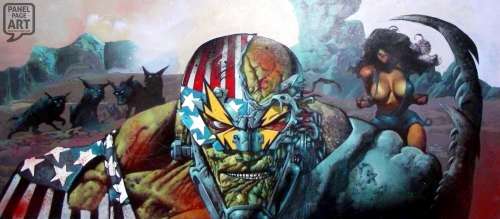 Simon Bisley - Wolves in the Distance - Heavy Metal Cover Painting