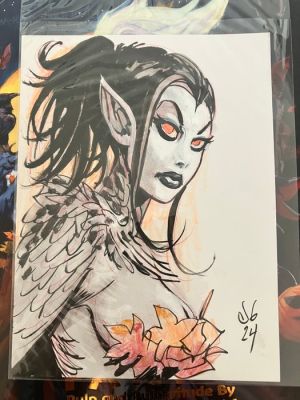 Brereton, Dan - Original drawing - Nocturnals - Personnage féminin (dryade) et artbook signé - 2024 | Catawiki