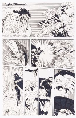 Lot 38 - BEN DUNN MARVEL MANGAVERSE: ETERNITY TWILIGHT #1 COMIC BOOK PAGE ORIGINAL ART. | Hake’s
