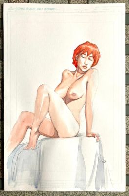 Reculé, Henri - 1 Original colour drawing - Cassio - Antinoé prend la pose - 2023