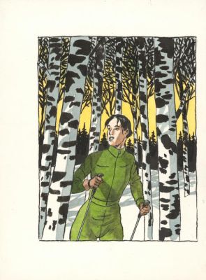 André Juillard | Projet de couverture original - Léna dans le brasier - Léna | Daniel Maghen